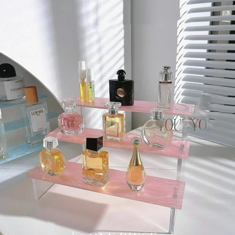 3-Tier Acrylic Ladder Desktop Shelf – Perfume & Cosmetic Display