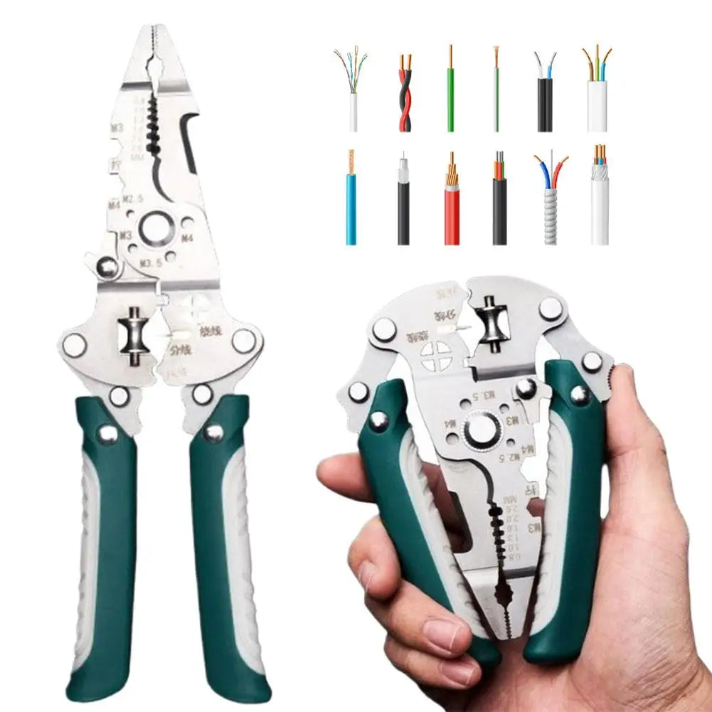 Foldable Wire Stripper Pliers – Strip, Crimp & Twist Tool