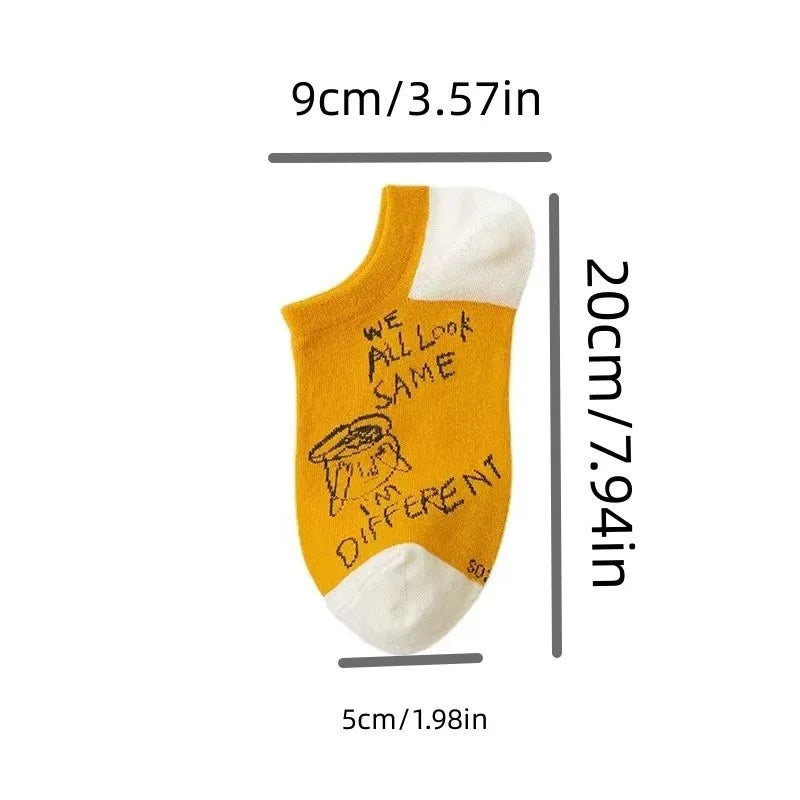 10 Pairs Cartoon Ankle Socks Men Women – Cute Breathable Set
