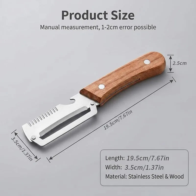 Stainless Steel Vegetable Peeler with Wooden Handle