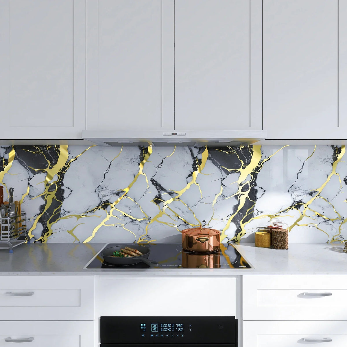 Marble PVC Self-Adhesive Wall Sticker – Oil-Proof Kitchen Decal