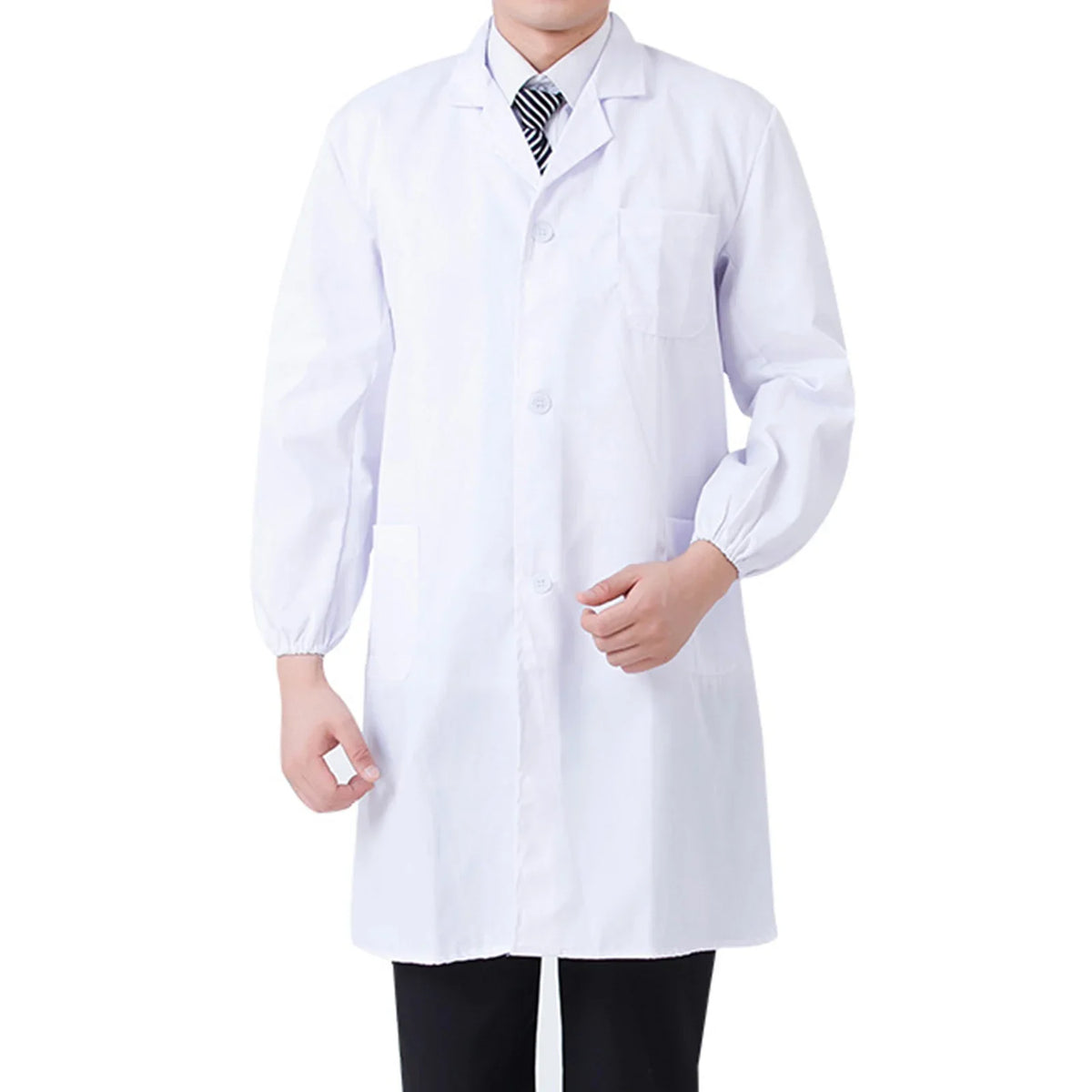Professional White Lab Coat Long Sleeve | S–6XL Medical Coat
