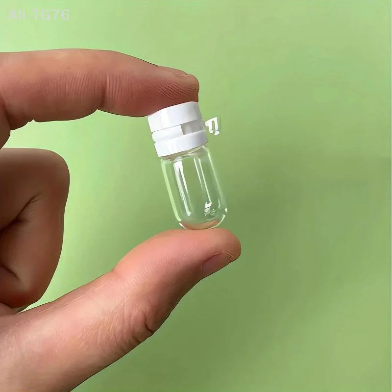 10-Pack 2ml Clear Glass Travel Bottles – Leak-Proof Flip-Top
