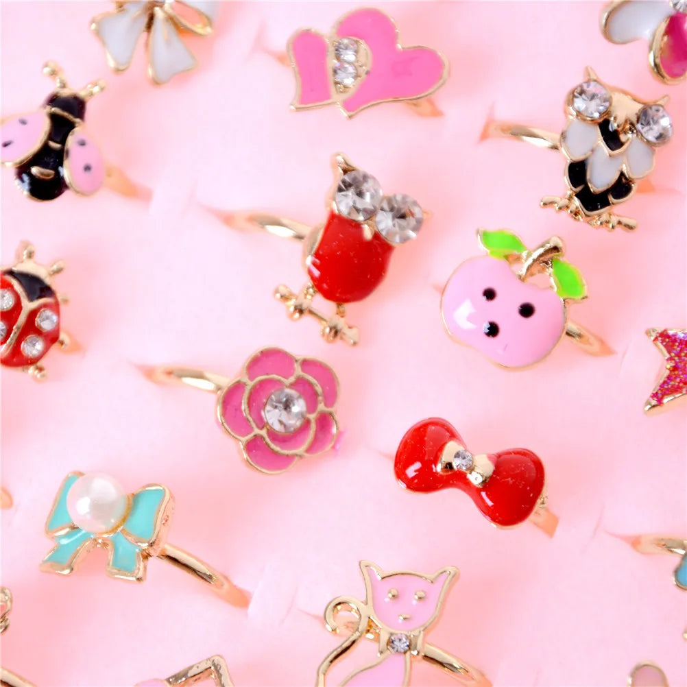 2Pcs Adjustable Kids Alloy Rings – Children's Costume Jewelry Gift