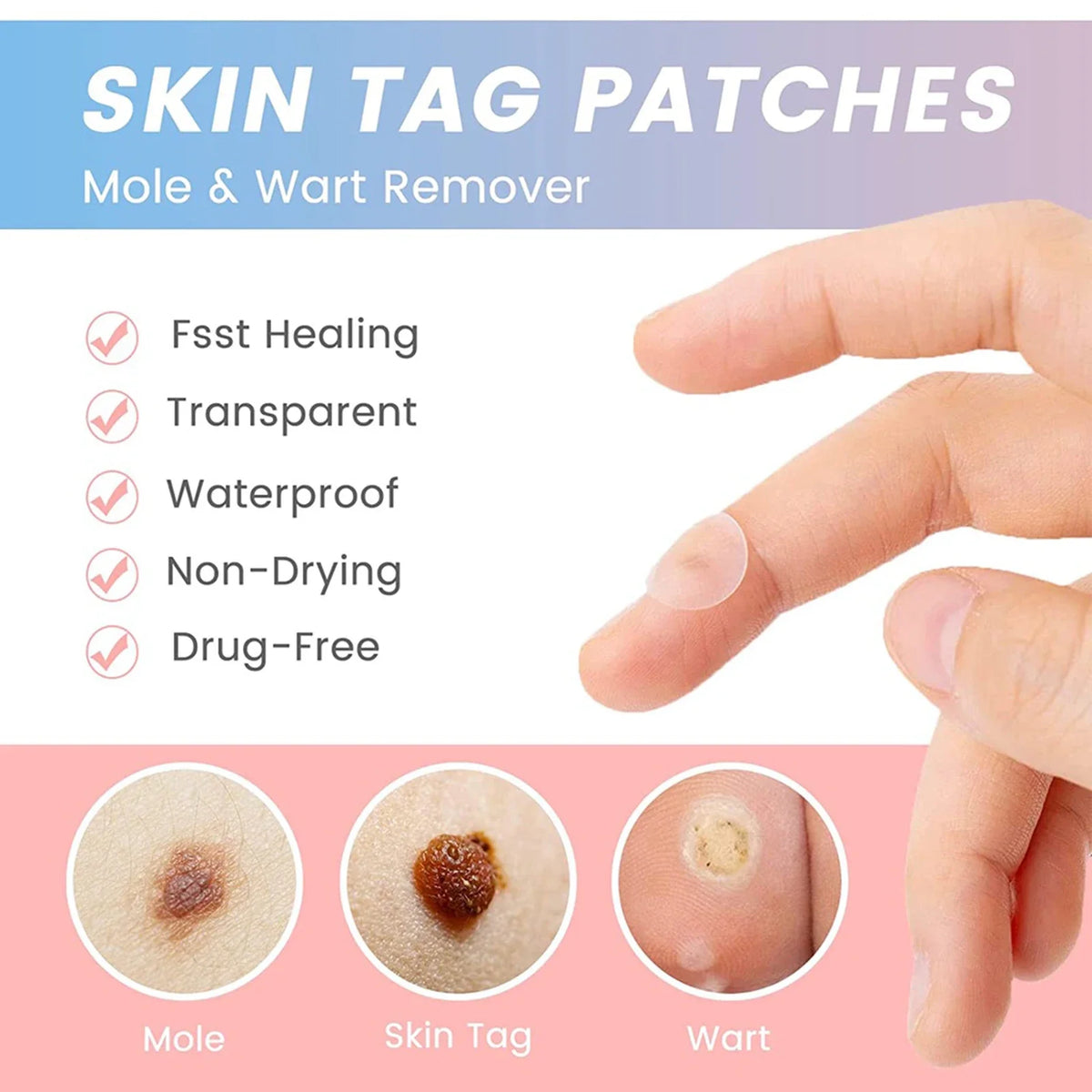 72-Piece Hydrocolloid Acne Patches – Invisible Waterproof Dots