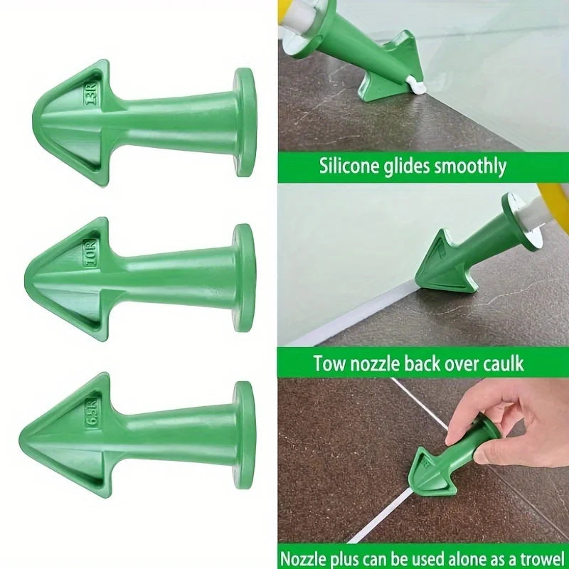 3-Piece Silicone Caulk Applicator Tool Set – Reusable Nozzles