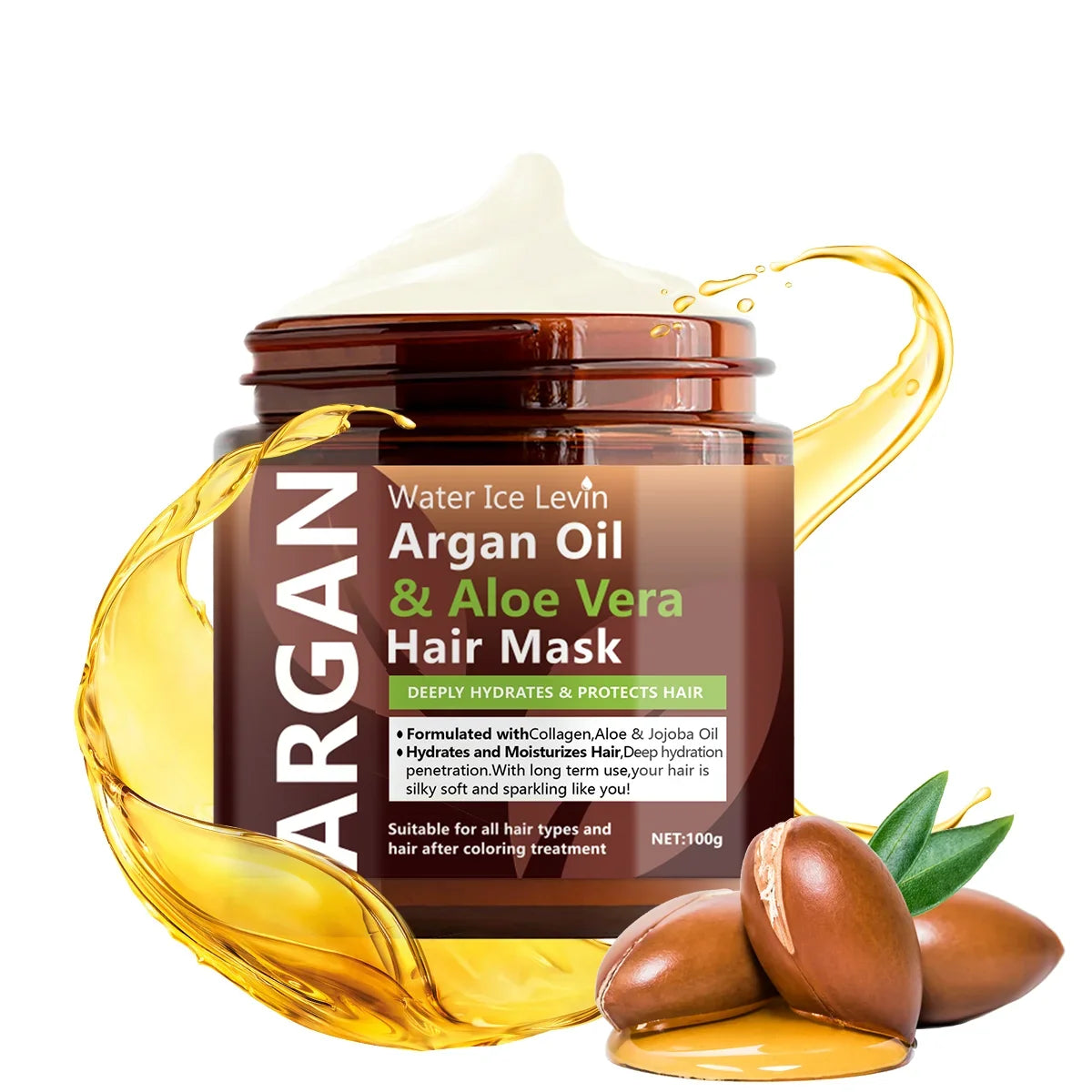 Argan Oil & Aloe Vera Hair Mask – Collagen Keratin Treatment