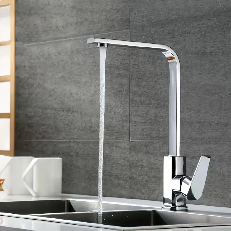 Single Handle Rotatable Kitchen Faucet | Stainless Steel Hot & Cold