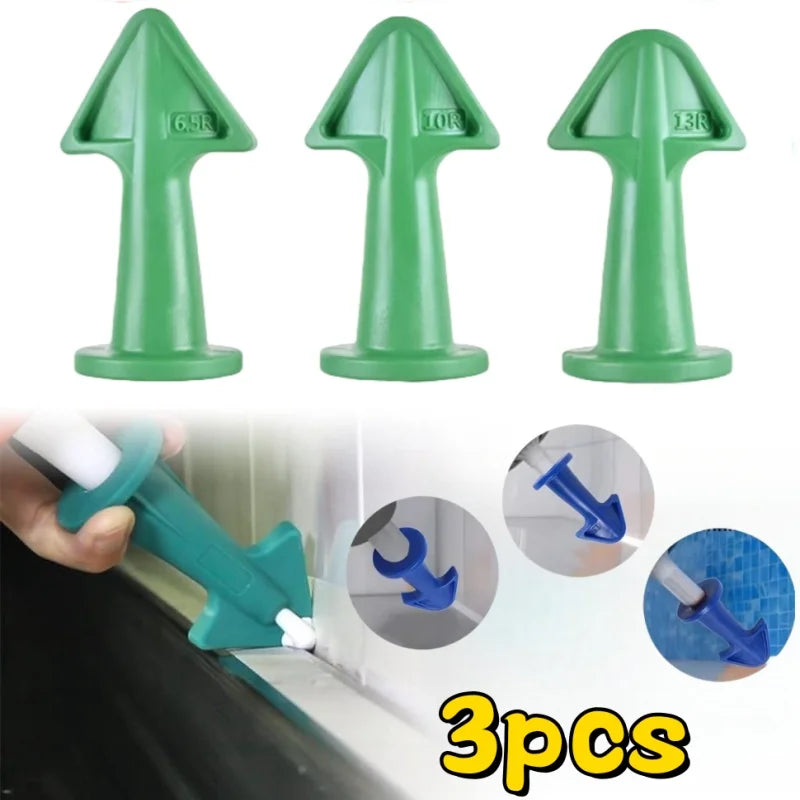 3-Piece Silicone Caulking Nozzle Kit (6.5R, 10R, 13R) Reusable