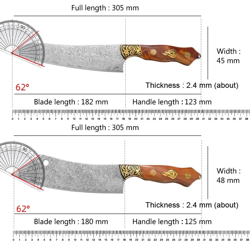 Damascus Steel Chef Knife – Wood Handle & Gift Box | InLeung