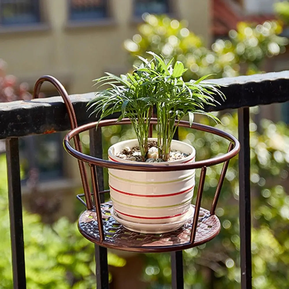 Metal Hanging Flower Pot Stand | Balcony & Patio Plant Rack