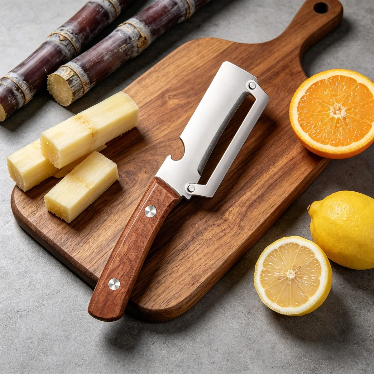 Multi-Use Sugarcane & Fruit Peeling Knife – Stainless Steel