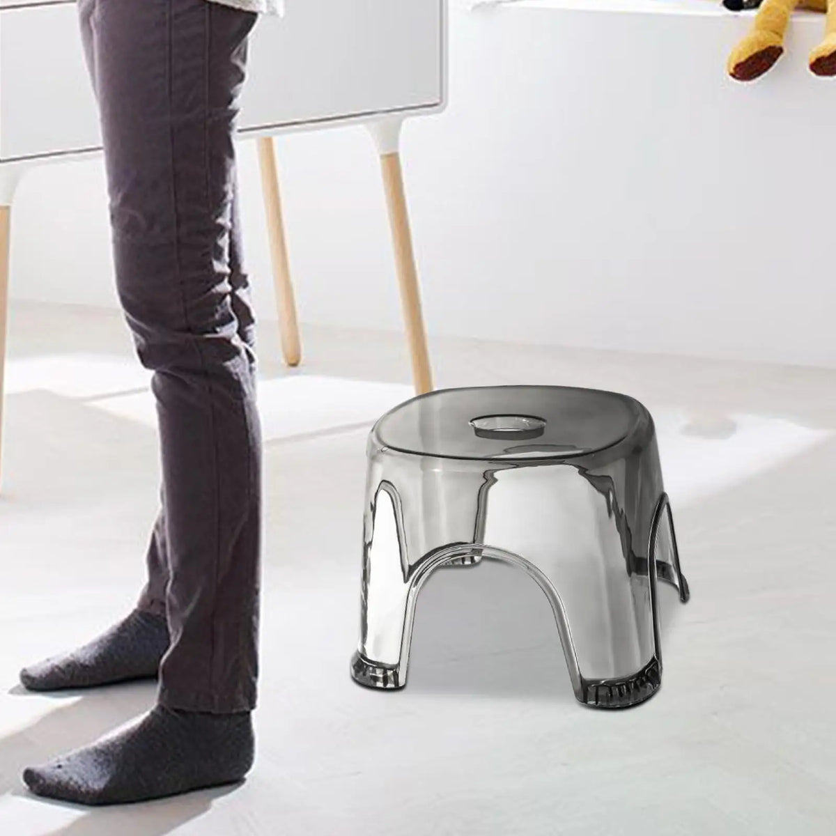Clear Shower Corner Stool – Waterproof Bathroom Bench