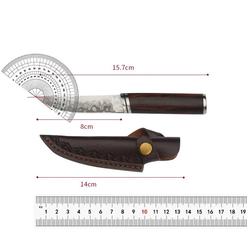 Damascus Pattern Chef Knife 10Cr15MoV Steel | COOKCRAZE 3-Inch