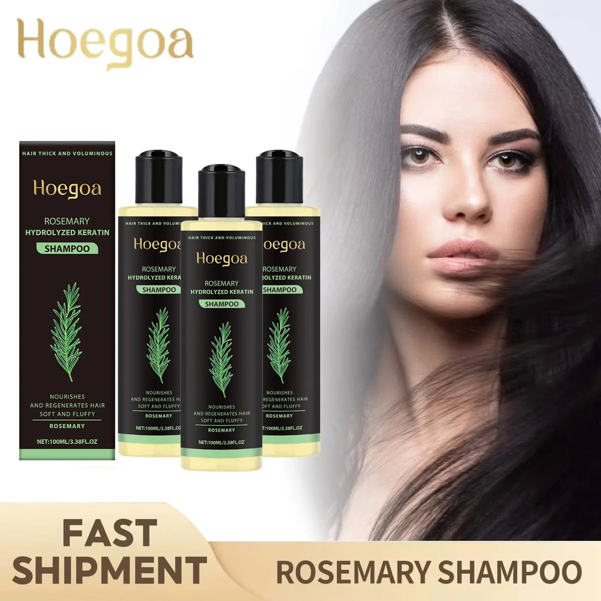Rosemary Shampoo for Hair Growth, Anti-Dandruff & Volume