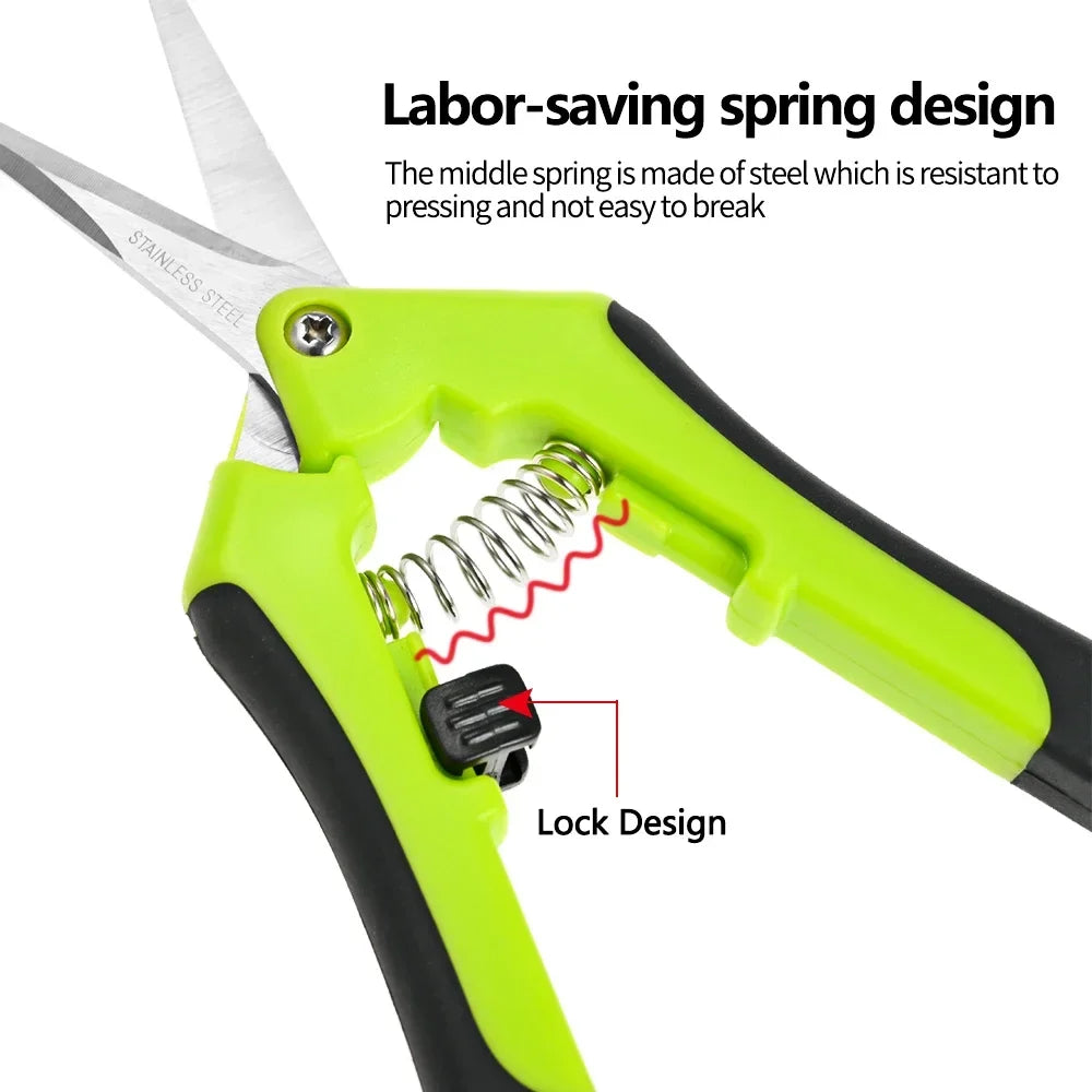 Garden Pruning Shears Stainless Steel Plants Fruit Grape Picking