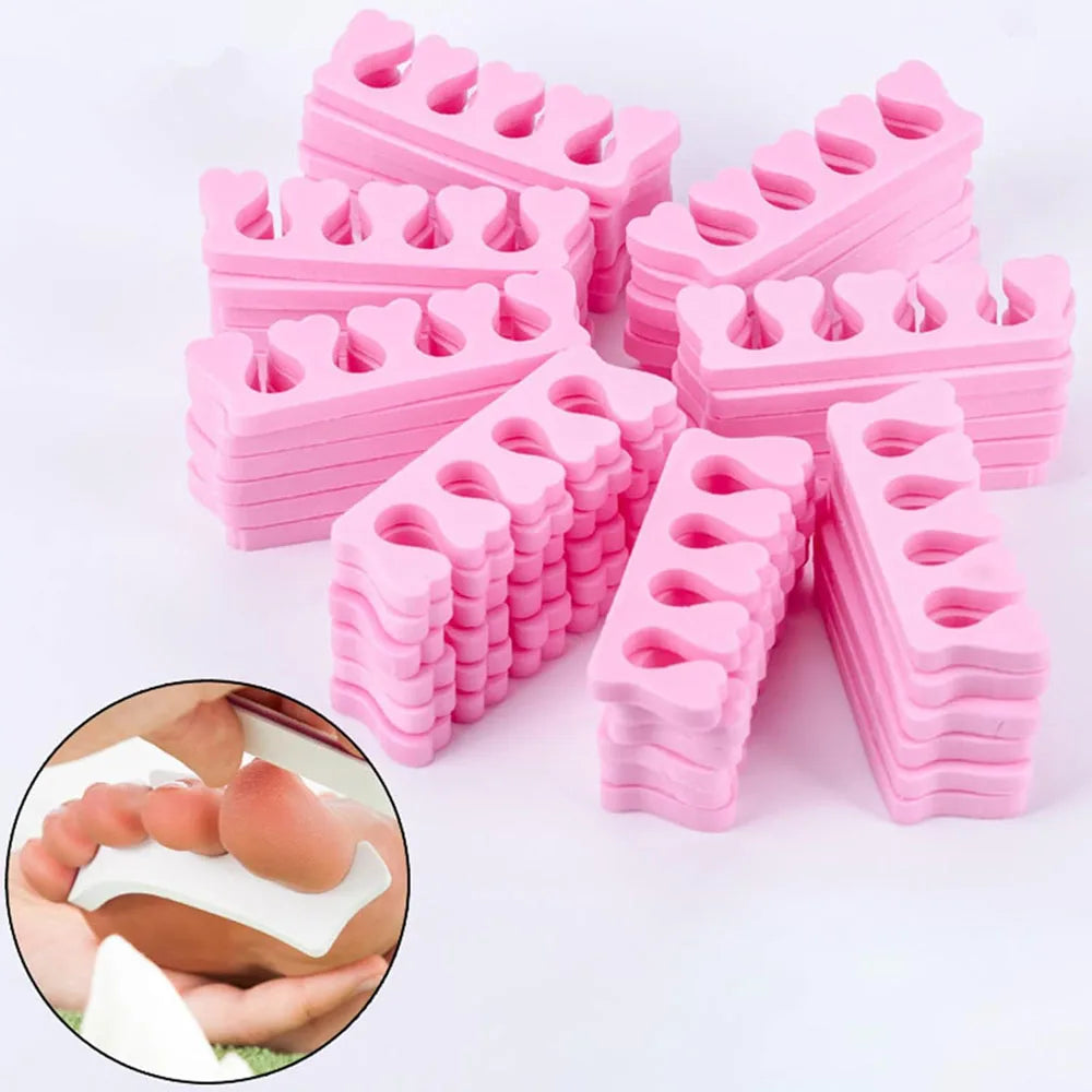 50 Pairs Soft EVA Toe Separators – Heart Design Nail Art Tool