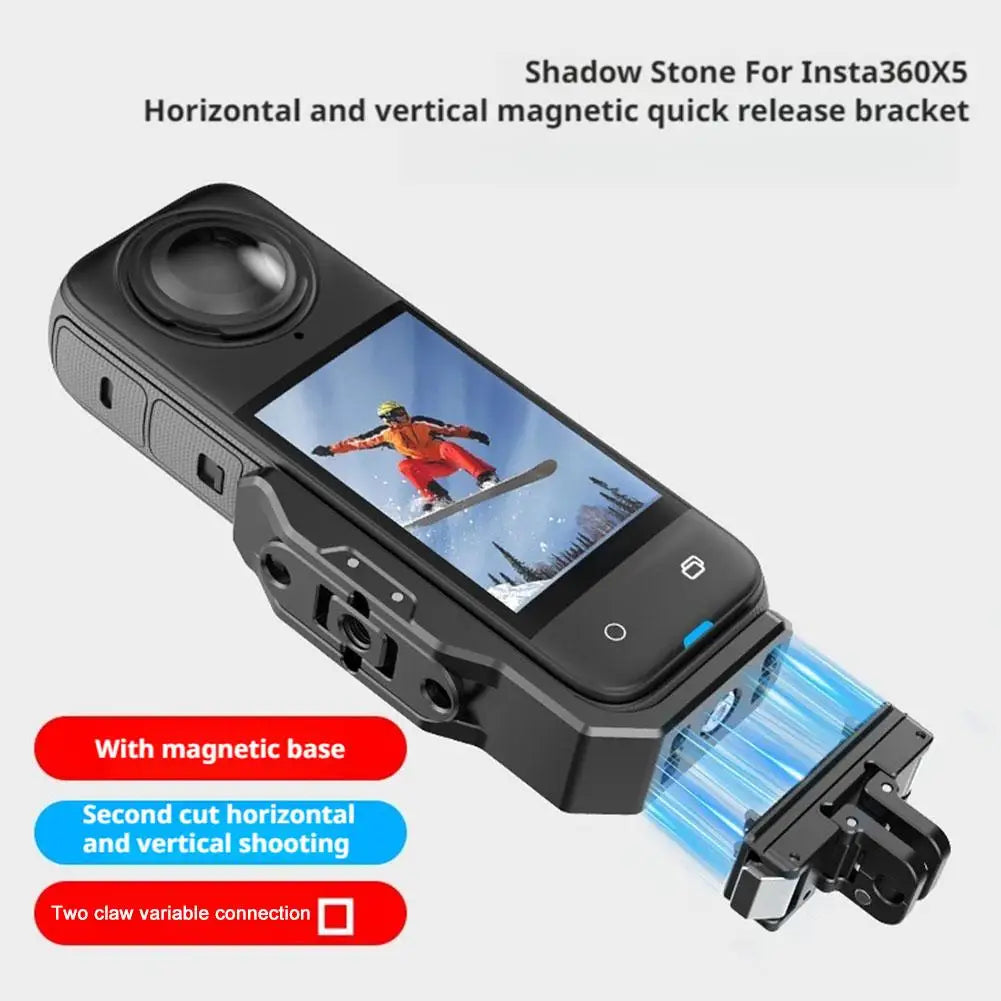 L-Shape Magnetic Mount Bracket for Insta360 X5/X4 – Aluminum
