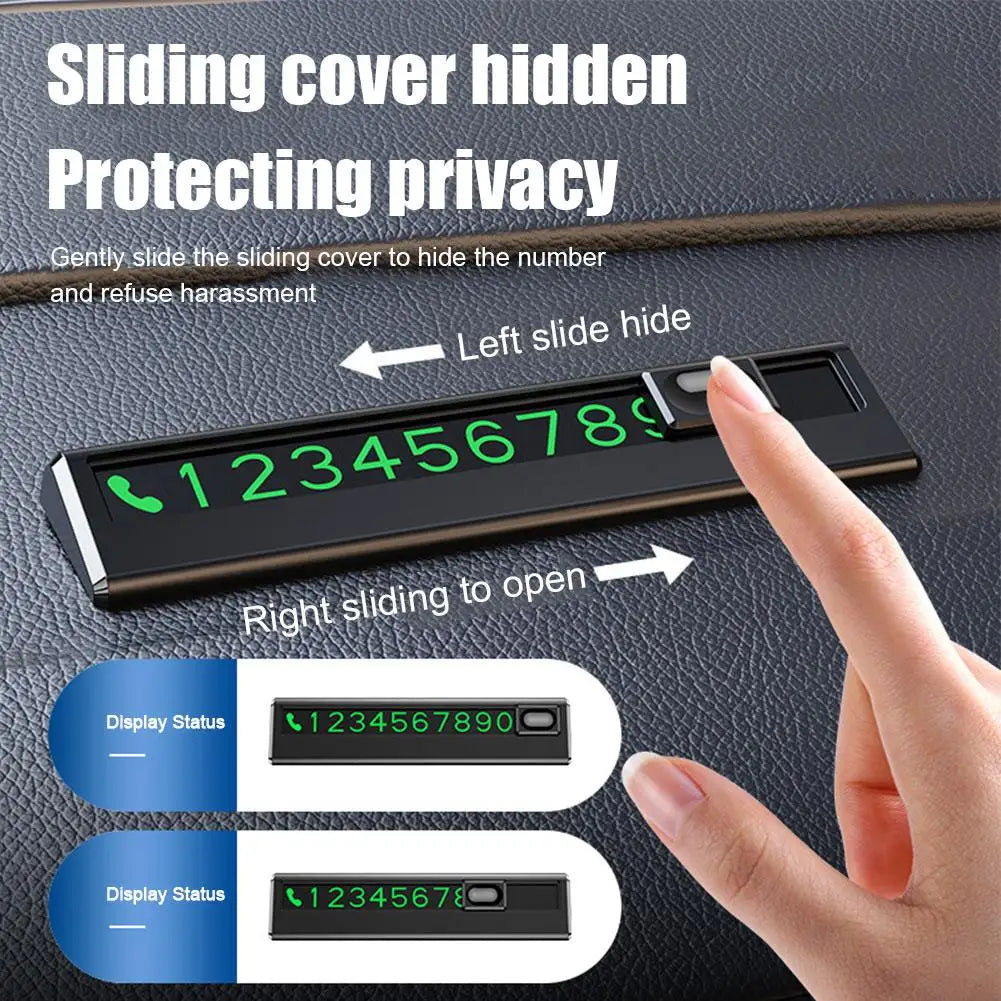 Luminous Temporary Parking Card – Magnetic Phone Number Plate