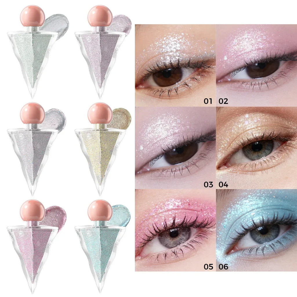 6-Color Shimmer Liquid Eyeshadow | Pearl Glitter Sparkle