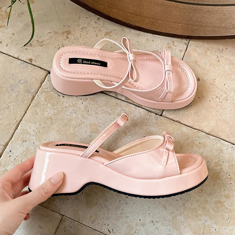 Women's Platform Wedge Slides – Open Toe Summer Sandals