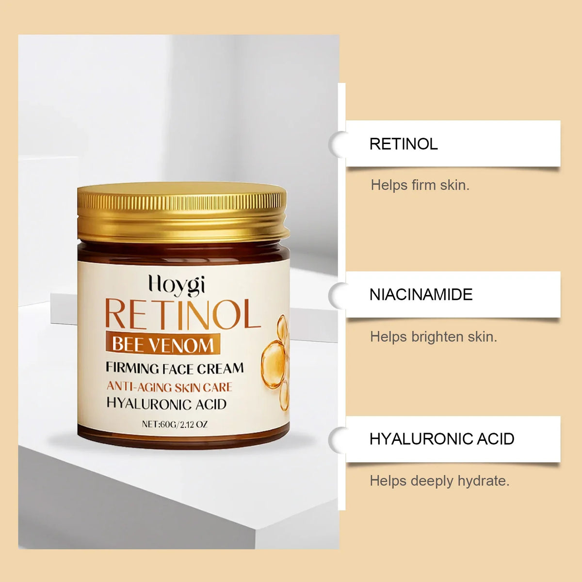 Hoygi Retinol & Bee Venom Anti-Aging Face Cream 60g