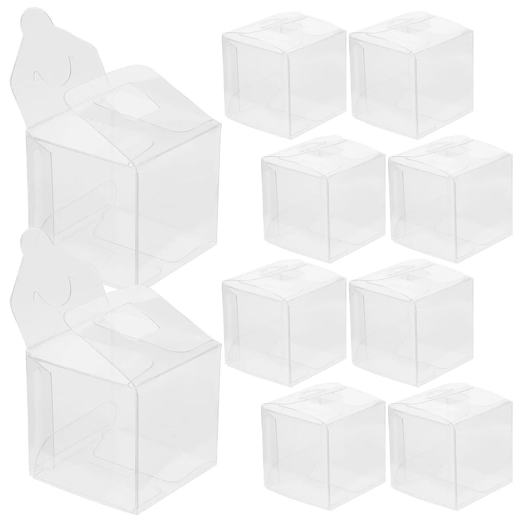 Clear Plastic Packing Boxes 4x4x4cm Transparent Sugar Box Macarons