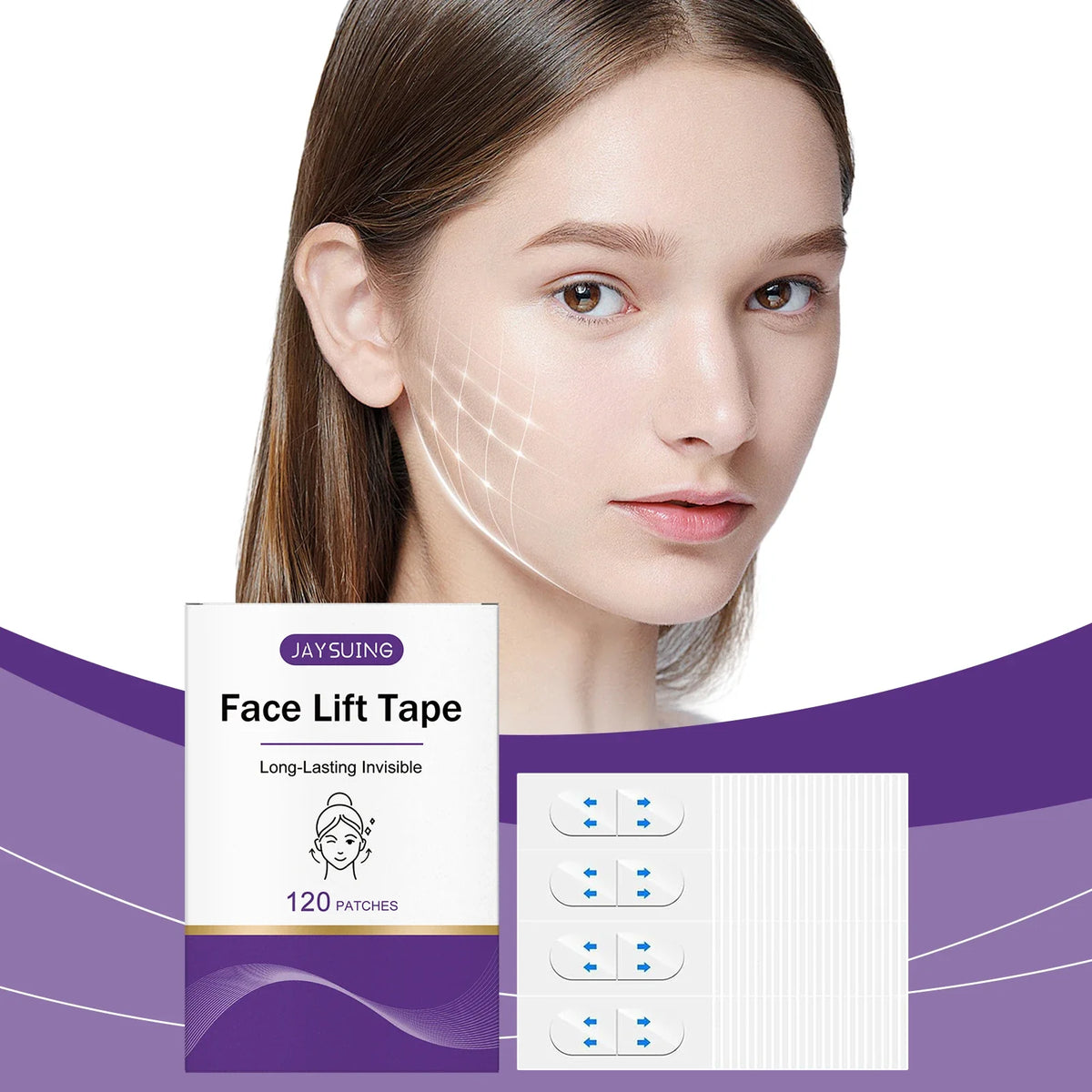Jaysuing Invisible Face Lift Tape – 120 Hyaluronic V-Shape
