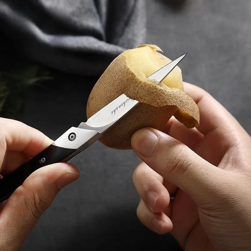 D2 Steel Folding Pocket Knife – Japanese Style Wood Handle