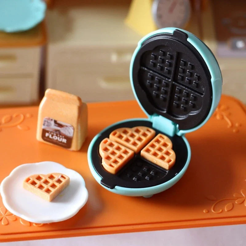 Miniature Waffle Maker Dollhouse Kitchen Toy – Pretend Play