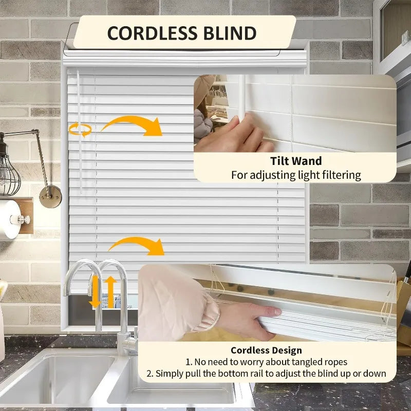 Modern Faux Wood Blinds Slat Horizontal Blackout Anti-UV French