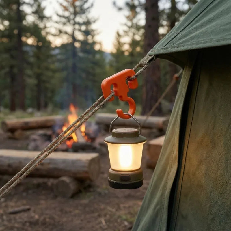 2-Pack Portable Camping Hooks | Multifunctional Clothes Lanyard Hook