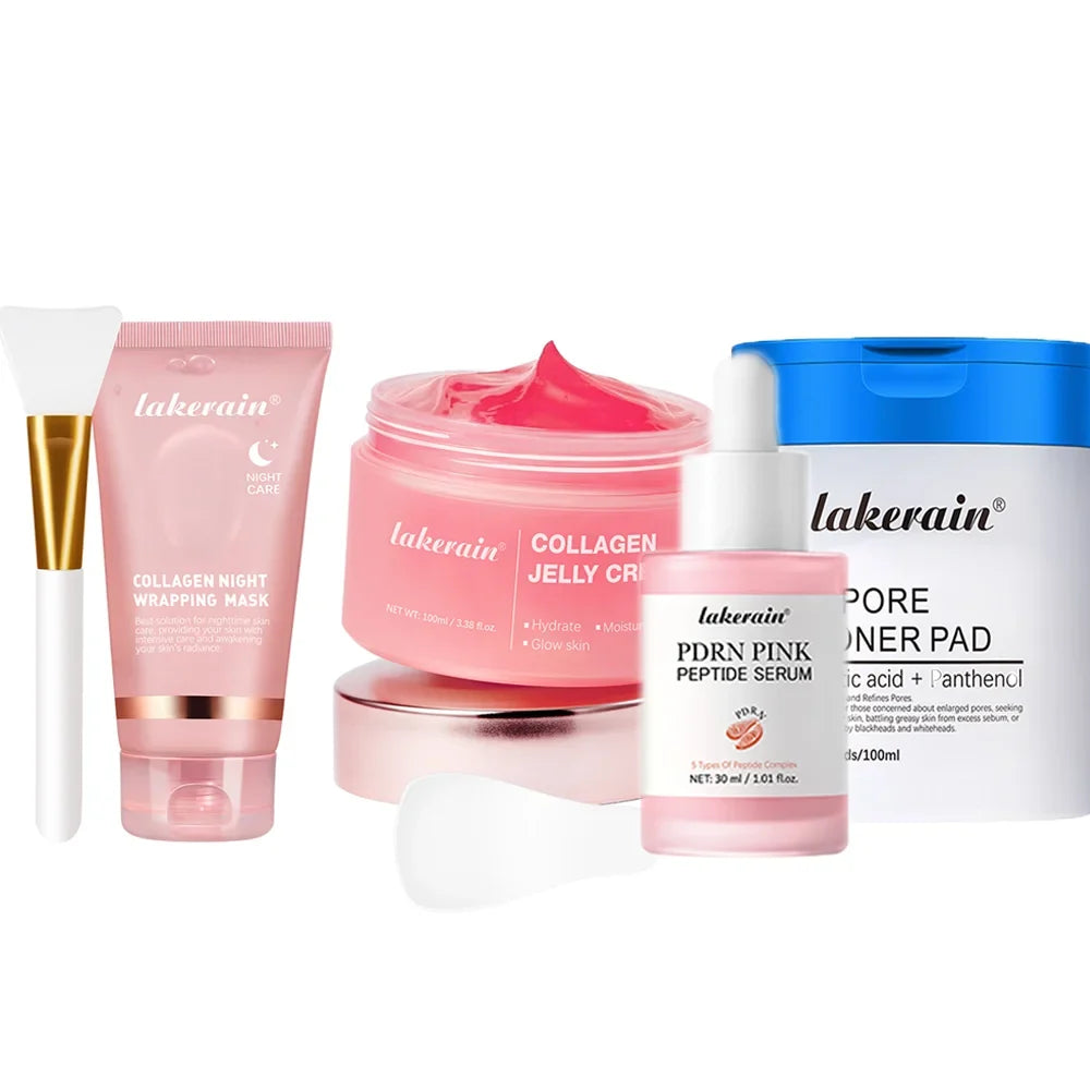 5-Piece Collagen Skincare Set – Peel-Off Mask, Jelly Cream & Toner