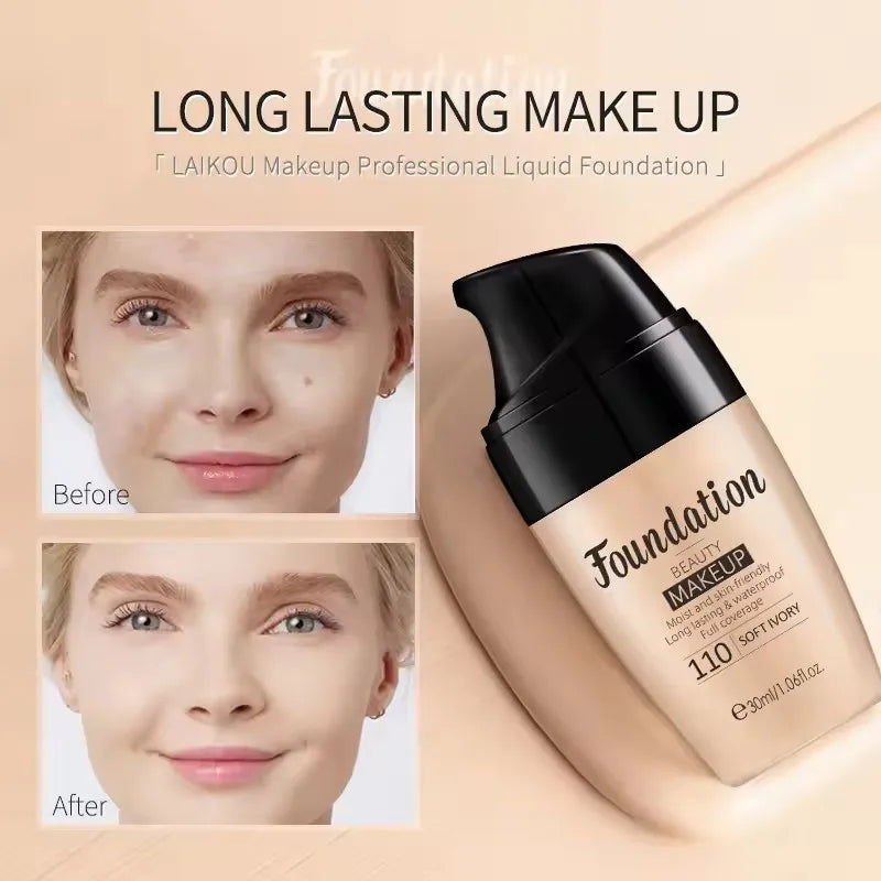 Liquid Foundation Moisturizing Long Lasting Face Comestics Natural