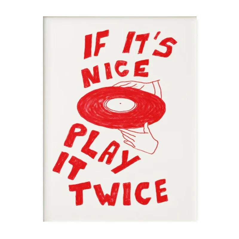 "If It's Good, Play It Twice" Music Canvas Wall Art Print