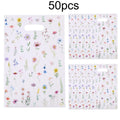 Summer Wildflower Plastic Gift Bags – Floral Butterfly Design 30/50pc