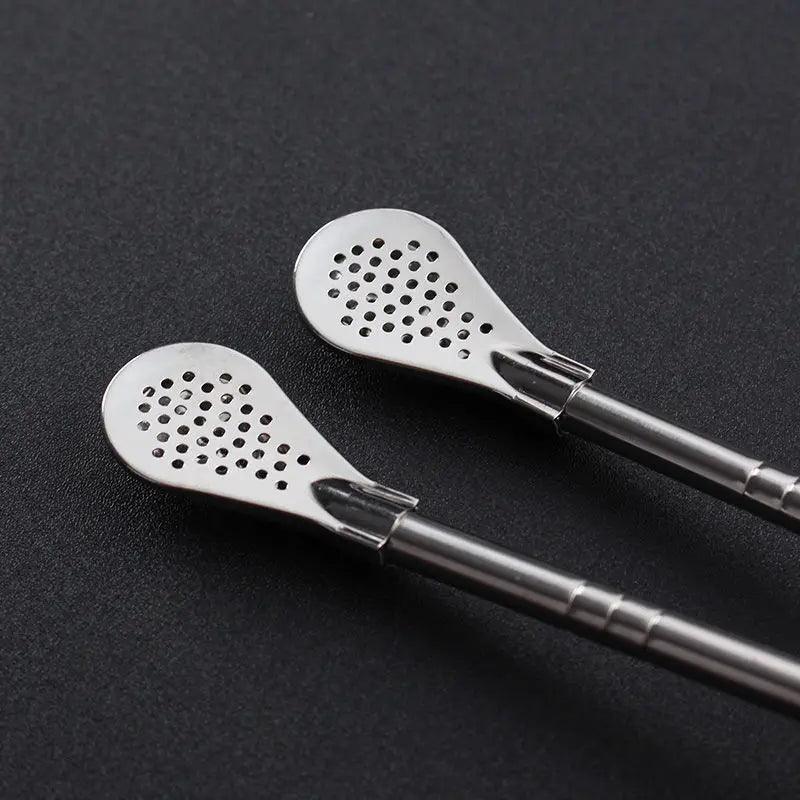 Detachable Bombilla Filter Straw Stainless Steel Spoon Tea Yerba Mate