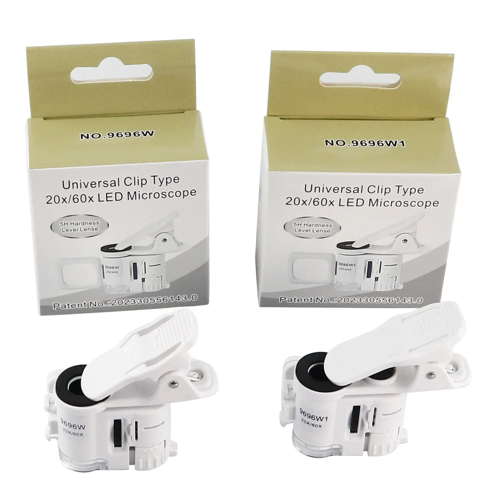 Portable 20X 60X LED Clip Microscope – Jewelry & Cash Loupe