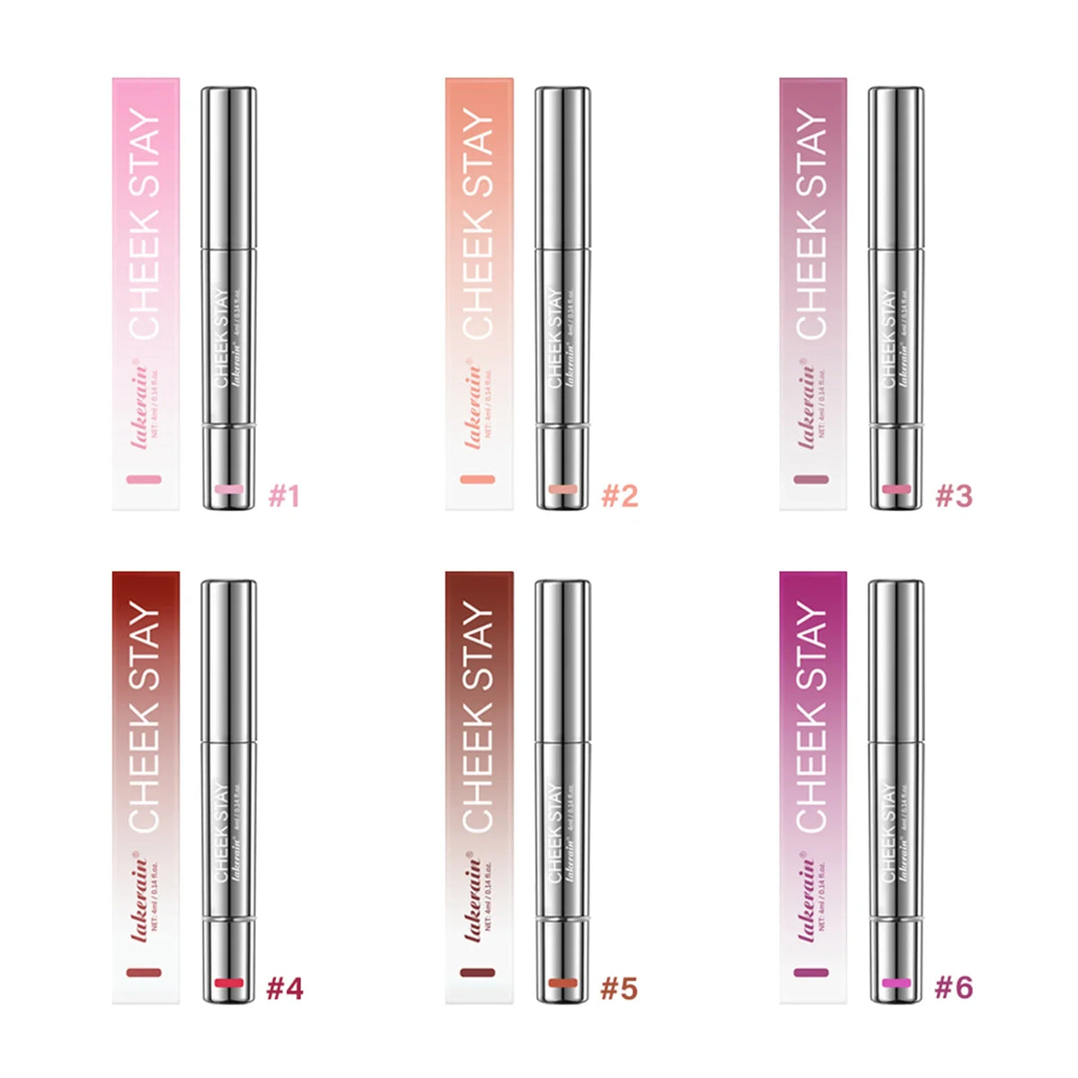 Lakerain 6-Shade Matte Liquid Blush – All-Day Cheek Stain