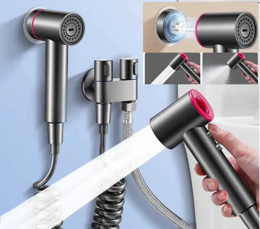 Wall-Mounted Bidet Sprayer & Double Outlet Angle Valve