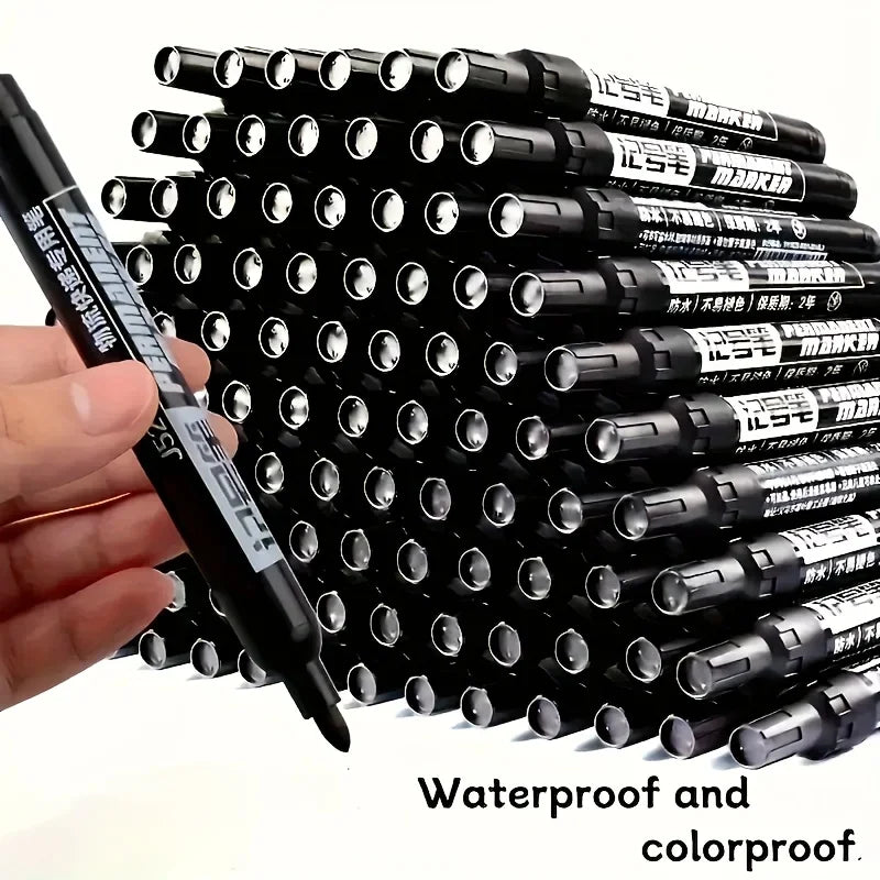 100-Piece Permanent Marker Set | Oil-Based Waterproof Quick-Dry