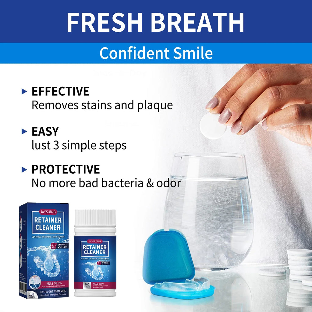 100 Denture Cleaning Tablets | Retainer & Night Guard Cleaner