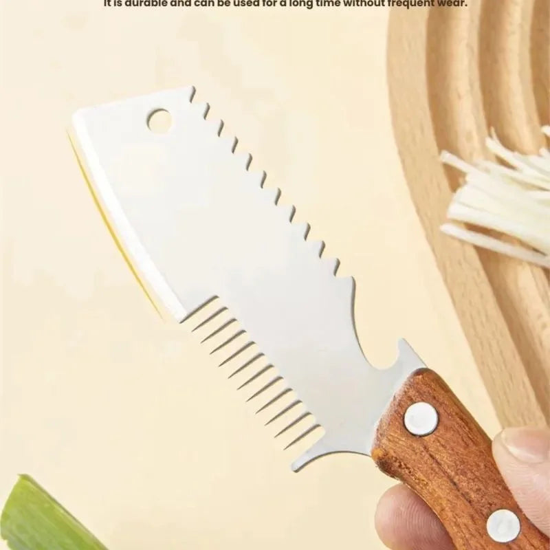 Stainless Steel Scallion Cutter & Multi-Function Kitchen Slicer