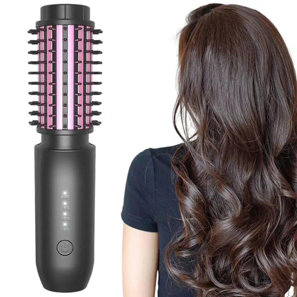 URGGU Cordless Hair Straightener & Curling Brush | USB Rechargeable