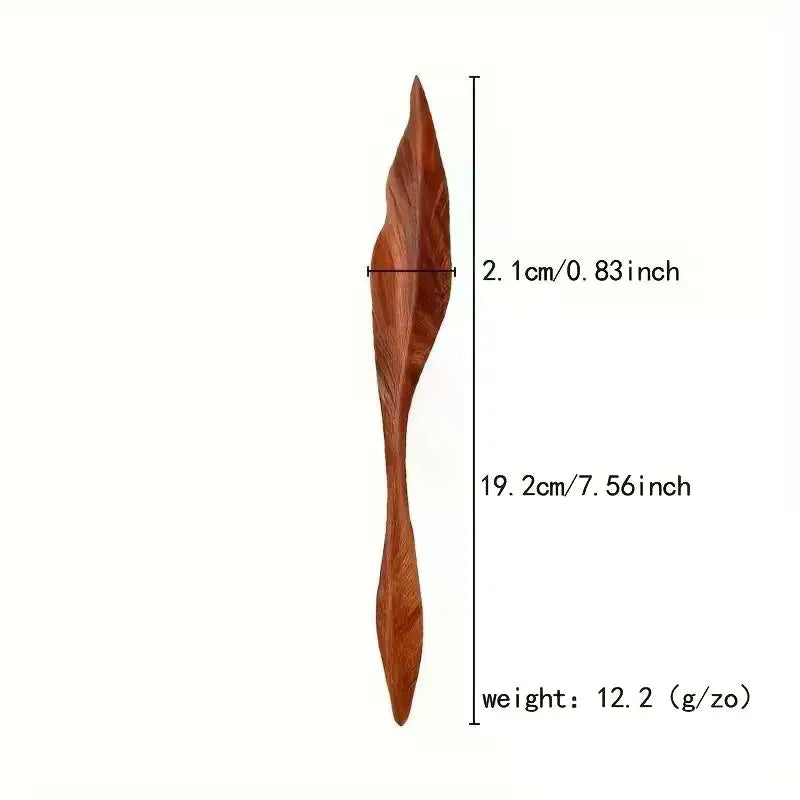 Retro Sandalwood Hairpin | Chinese Style Willow Leaf Hair Stick