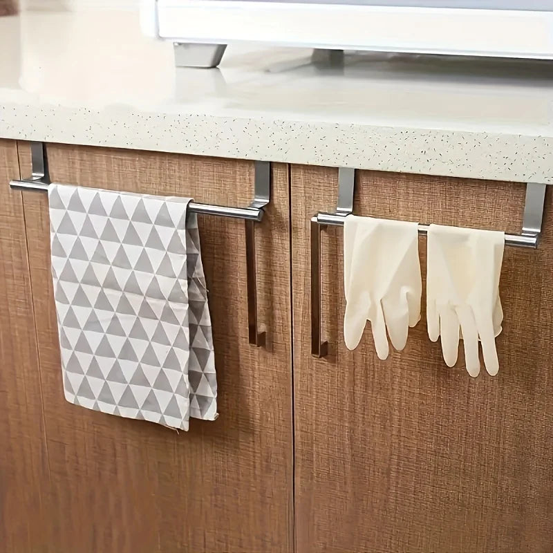 Punch-Free Door Hanging Towel Bar | Stainless Steel Rack