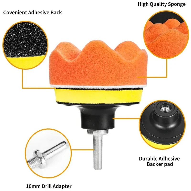 Car Polishing Sponge Pad Kit – Foam Buffer & Wax Pads