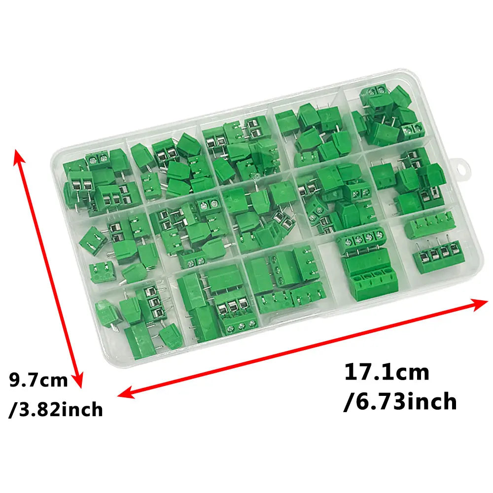 100PCS KF301 PCB Terminal Block Kit – 2P 3P 4P 5.08mm Plug-In