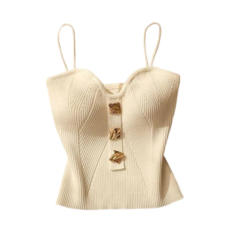 Women's Knit Bandeau Crop Camisole | Sleeveless Backless Top
