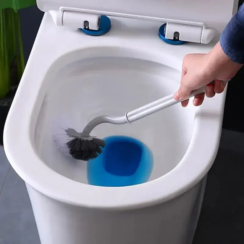 S-Shape Long Handle Toilet Brush – Wall-Mounted Soft Bristles